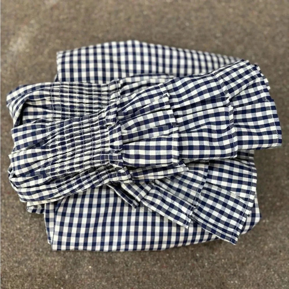 Style House Mini Dress Size M. Off the Shoulder Dress. Navy and White Checkered - Picture 4 of 5